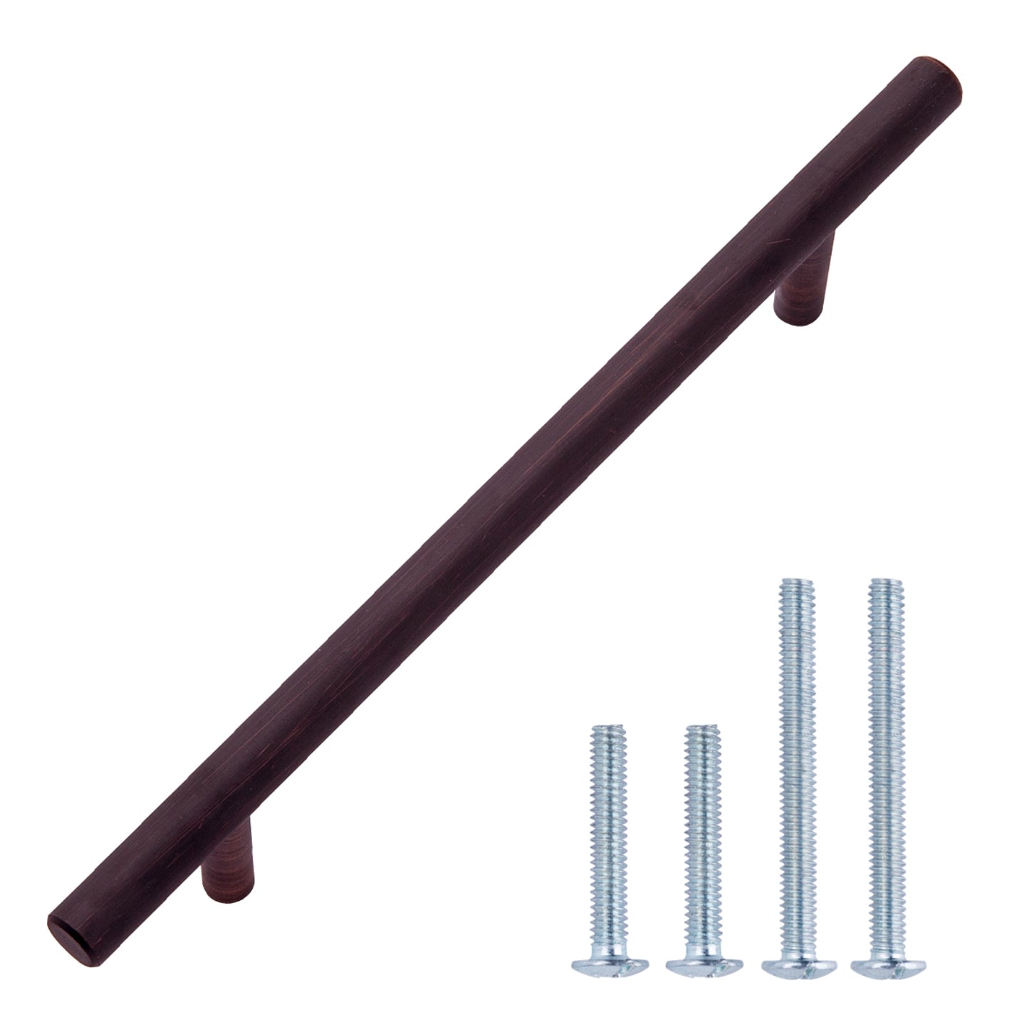 South Main Hardware Euro Bar Cabinet Handle (3/8" Diameter), 7.38" Length (5" Hole Center), Oil Rubbed Bronze, 10-Pack