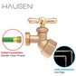 Hausen 3/4-inch FIP (Female Iron Pipe) x 3/4-inch MHT (Male Hose Thread) Brass No-Kink Angled Hose Bibb Valve with Tee Handle Shutoff; cUPC Certified, Compatible with Standard Garden Hoses, 10-pack