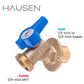 Hausen 1/2-inch or 3/4-inch Spigot Sweat x 3/4-inch MHT (Male Hose Thread) Brass Sillcock Valve with 1/4-Turn Lever Handle Shutoff; cUPC Certified, Compatible with Standard Garden Hoses, 5-Pack